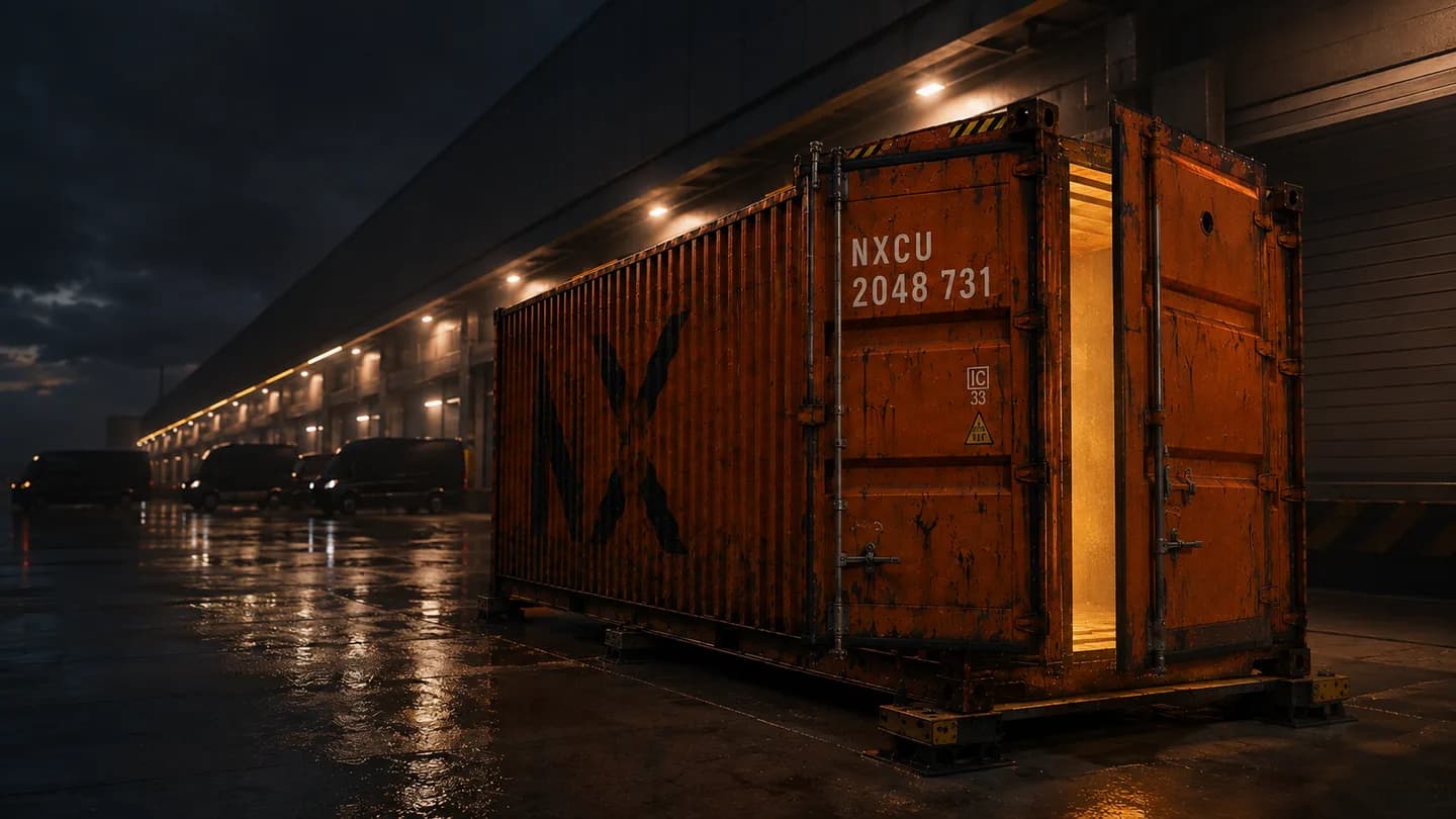 Nexus container at its final distribution center
